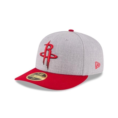 Houston Rockets Gorra | New Era NBA Heather Low Profile 59fifty Fitted Cap Mexico - Grises